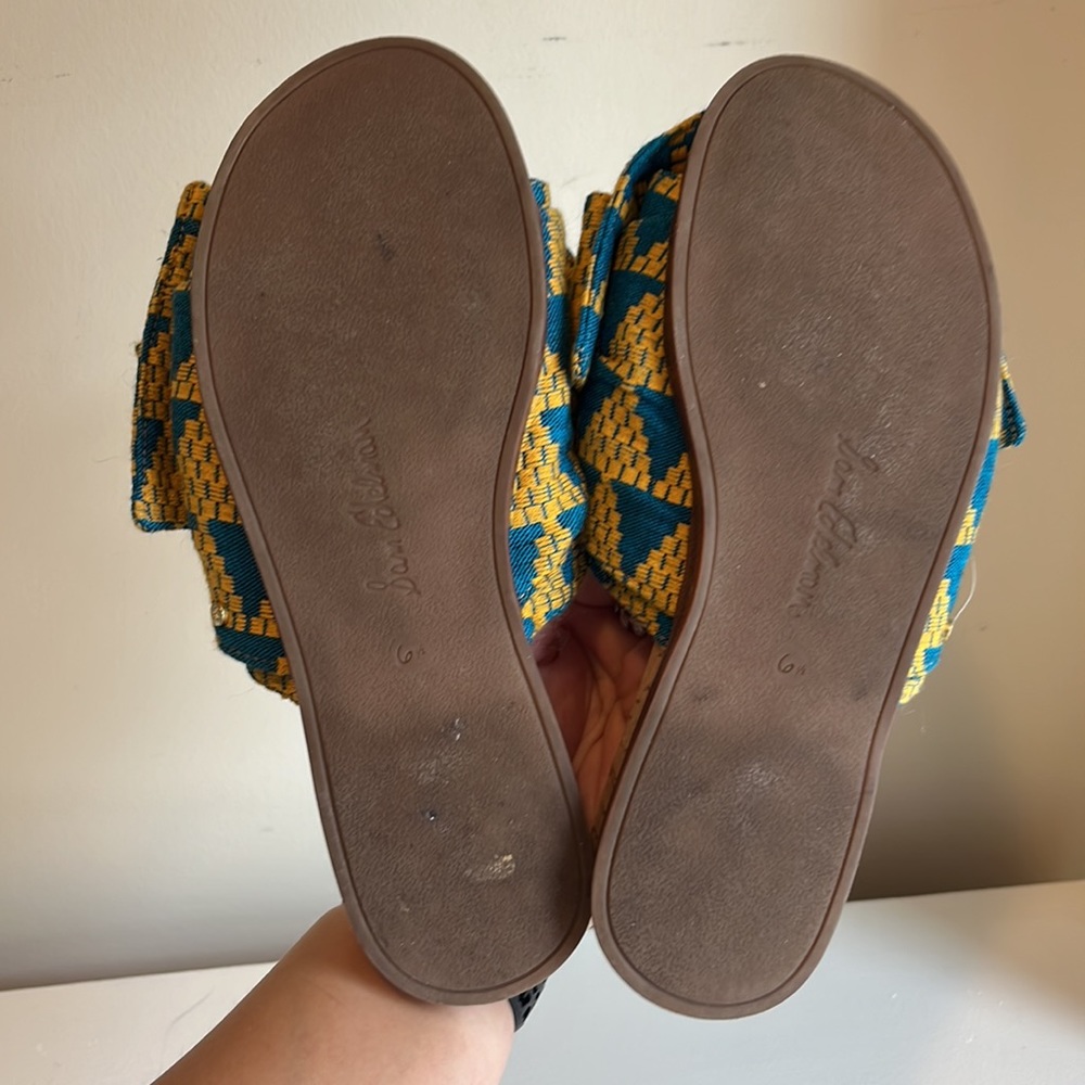 Sam Edelman Blue and Yellow Patterned Sandals - Picture 9 of 12